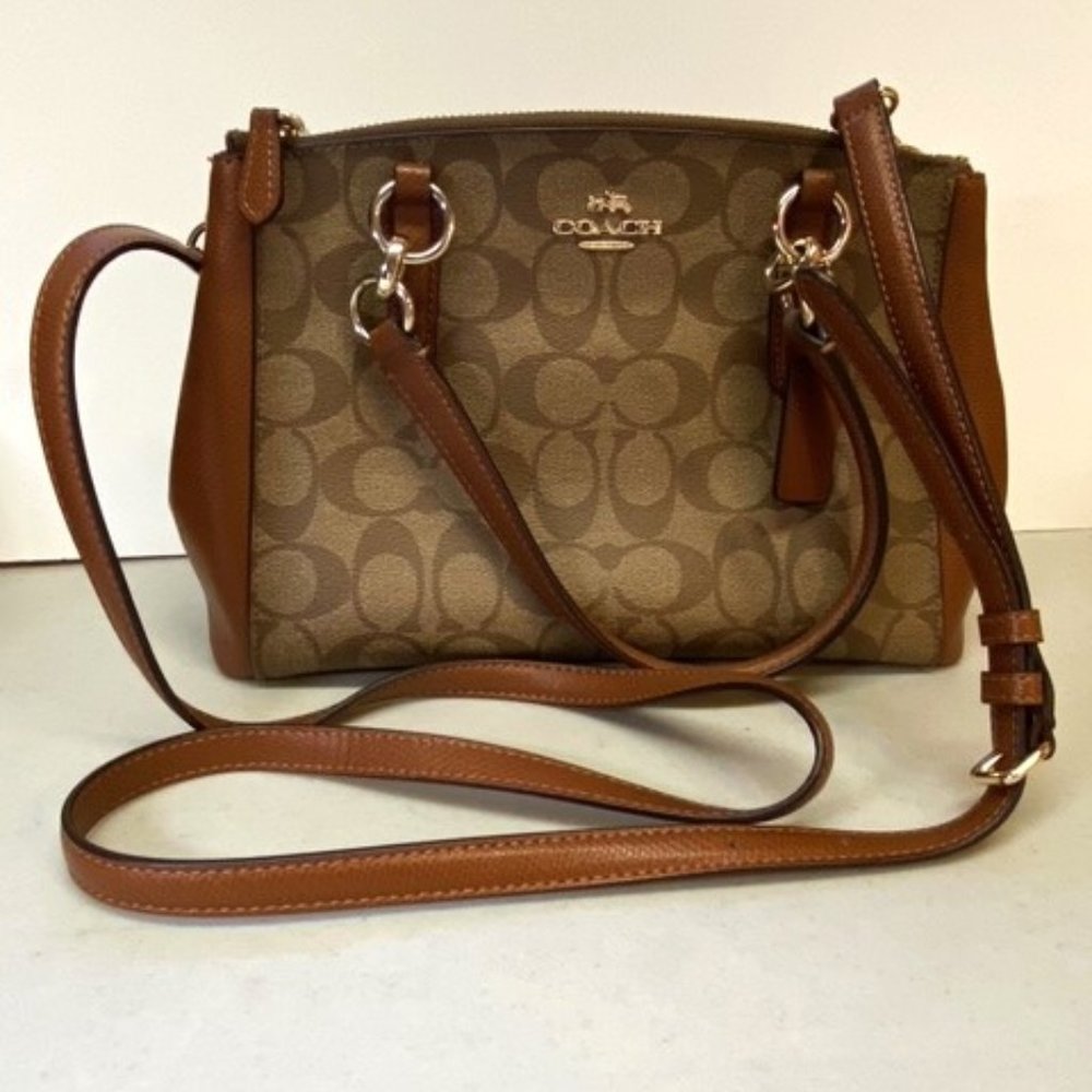 Coach Mini Christie crossbody bag signature canvas and leather